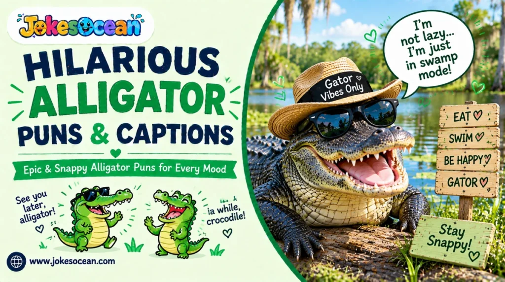 1. Hilarious Alligator Puns & Captions