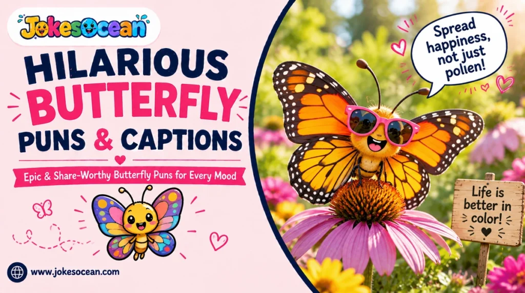 Hilarious Butterfly Puns & Captions