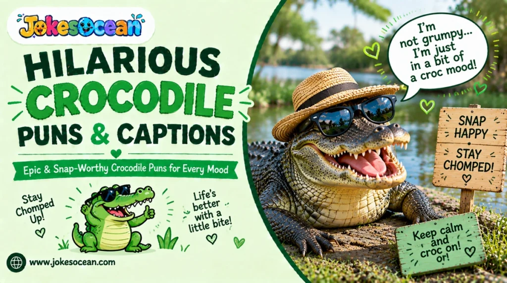 Hilarious Crocodile Puns & Captions