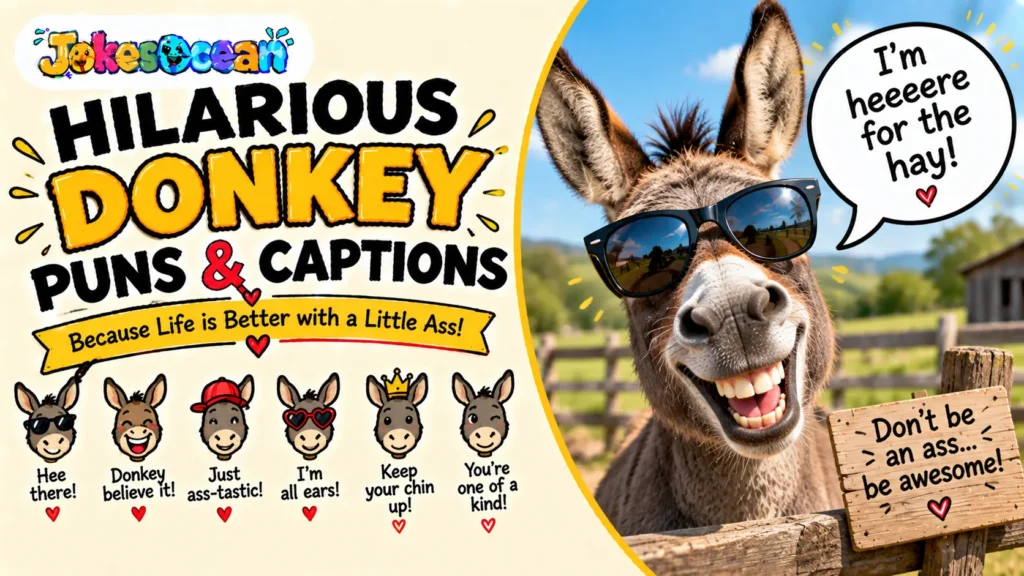 Hilarious Donkey Puns & Captions