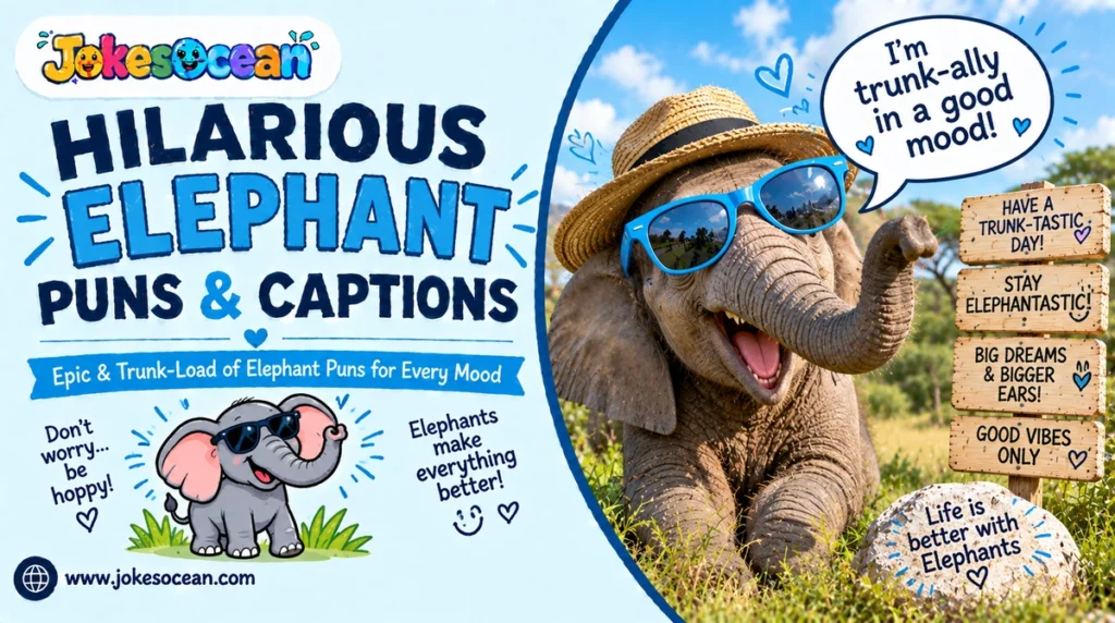 Hilarious Elephant Puns & Captions